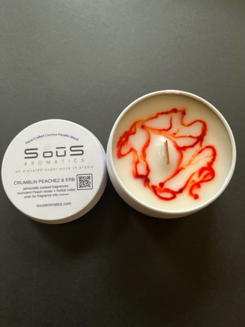 Luxury Candle- Crumblin Peachez & Erb 4 oz image 0