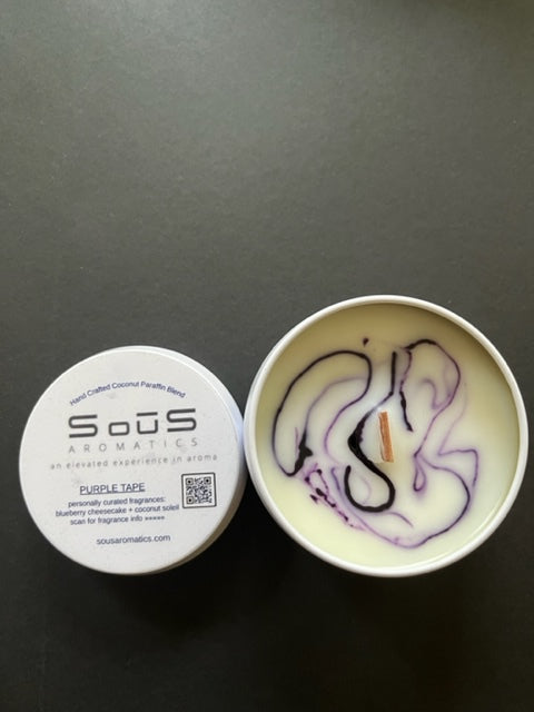 Luxury Candle- Purple Tape 4 oz image 0